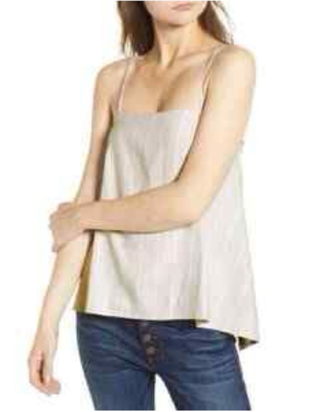 Leith Sheer Ivory Strap top from Nordstrom